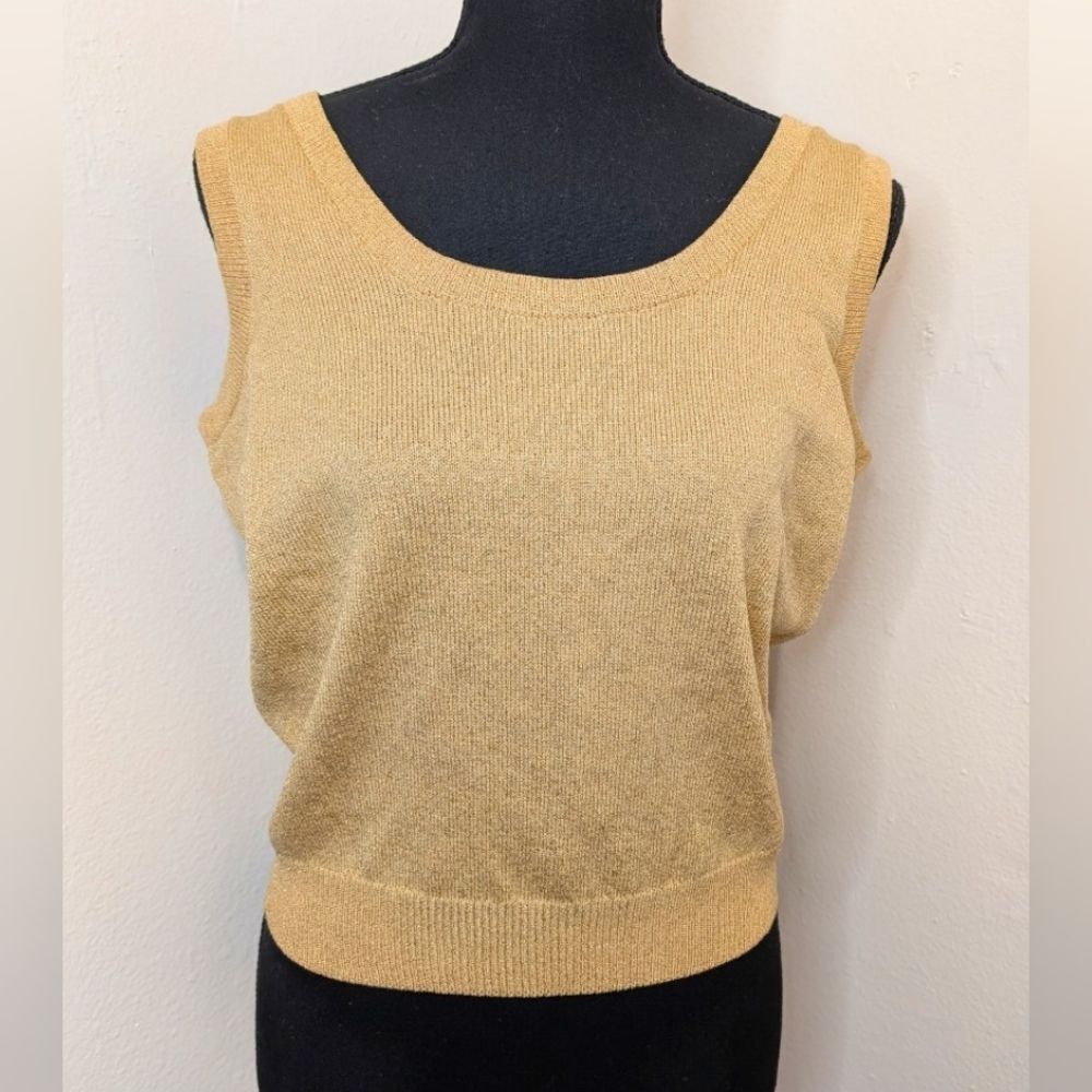 VTG Wool Knit Tank Quiet Luxury Glam Preppy Light Academia Elevated Neutral MD
